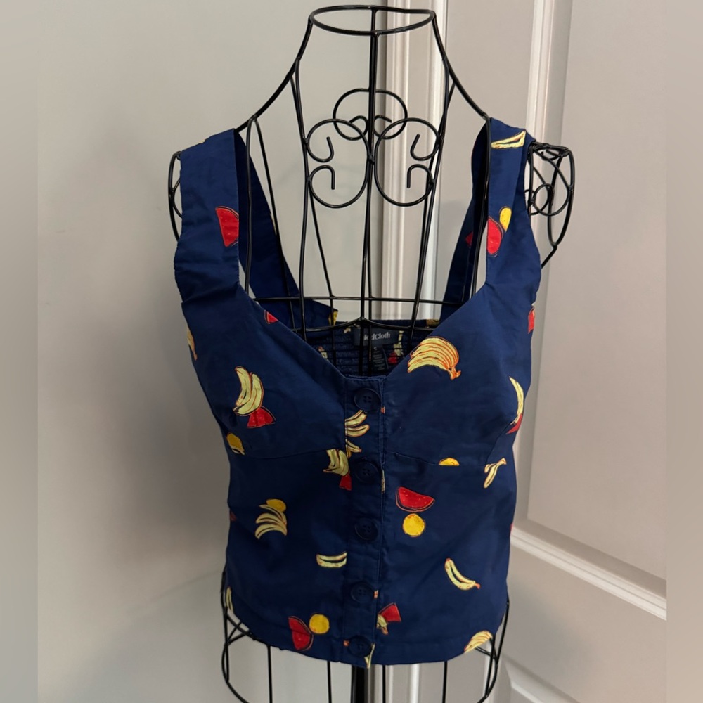 ModCloth Fruit Print Crop Top Size Small